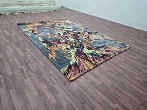 Alfombra de lana con mechones a mano de calidad superior, diseño abstracto geométrico, tamaños personalizables, alfombras y juegos de alfombras Premium hechas a mano - Product Image 2