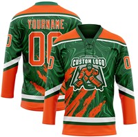 Maillot de hockey sur glace professionnel 100 % polyester avec col en dentelle, antibactérien, séchage rapide, personnalisable avec noms d'équipe/joueurs sur le devant, unisexe