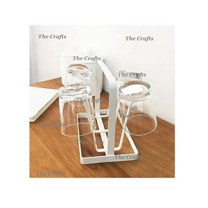 ชั้นวางแก้วเหล็กสีขาวสำหรับใช้ในบ้านร้านอาหารเครื่องครัว - Product Image 1