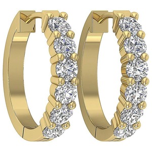 Boucles d'oreilles en diamant de laboratoire en gros, or 14 carats, certifiées IGI, 0,80 ct, DEF VS1, taille ronde brillante, 3,5 g - Product Image 1