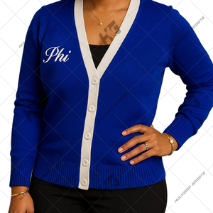 Cárdigan informal de punto de chenilla con cuello en V y botones para hombre, prendas de vestir de estilo universitario, uniformes de hermandad de mujeres griegas - Product Image 5