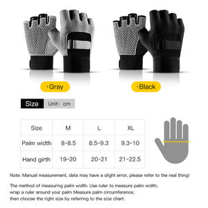 Guantes deportivos de microfibra de medio dedo para gimnasio, almohadilla de Palma transpirable a prueba de golpes, antideslizantes para Fitness, ciclismo, entrenamiento en casa al aire libre - Product Image 6