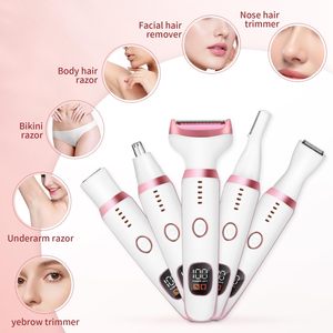 Rasoir électrique étanche 5 en 1 pour femme, recharge USB, tondeuse pour poils du nez, sourcils, ligne du bikini, aisselles, jambes, lavable IPX7 - Product Image 2