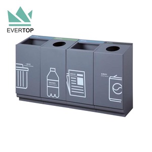 Contenedores de basura <span class=keywords><strong>clasificados</strong></span> de la Contenedores de segregación de residuos Contenedores de reciclaje 4 en 1 4 Botes de basura de flujo para reciclaje de Área Comercial - Product Image 2
