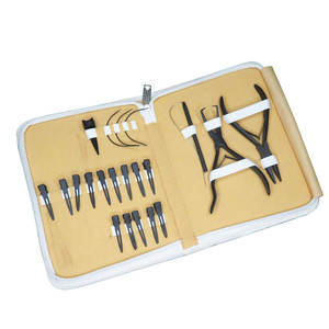 Professional Hair <b>Extension</b> <b>Micro</b> Ring Tool Kit with Pliers Loop Needles Clips in Zipper Case - Product Image 3