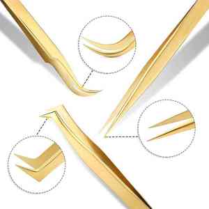 Pinzas de extensión de pestañas de grado profesional para mejores resultados Pinzas de pestañas no corrosivas para un fácil mantenimiento - Product Image 5