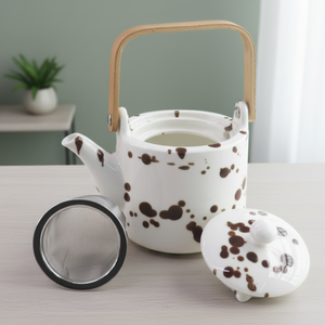 Théière en porcelaine durable de qualité supérieure 3460999-0.5, design nordique, 500 ml, avec filtre en maille - Product Image 4