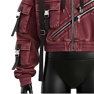 เสื้อฮู้ดแขนสามซิปถอดออกได้ทำจากผ้าฝรั่งเศส100% เทอร์รี่มีฮู้ดเสื้อครอป tectickal แบบลำลองบริการ OEM สำหรับฤดูหนาว - Product Image 4