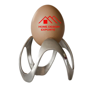 Porte-oeufs en métal en argent fini Design sphérique unique pour comptoir de cuisine Accessoires de cuisine les plus vendus - Product Image 1