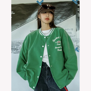 2026 Women's Varsity Letterman <b>Jacket</b> Custom Logo Wool Body, <b>Sheep</b> <b>Skin</b> Sleeves Breathable College <b>Jacket</b> - Product Image 6