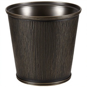 Couvercle de poubelle en acier galvanisé artisanal, revêtement noir mat lisse, conçu pour les intérieurs décoratifs, élégance fonctionnelle - Product Image 4