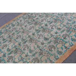 Alfombra Turca de 6.5x9.1 pies, Alfombra Vintage Azul a Rayas de Lana - Product Image 4