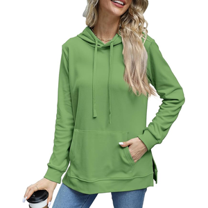 Sweat-shirts en molleton de coton brodés à capuche pour femmes grandes tailles, respirants, coupe-vent, décontractés, longueur standard, personnalisables - Product Image 2