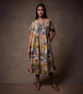 Vestido de Verano Indio hecho a mano para mujer, ropa de fiesta corta elegante, estampado Floral, algodón, dulce, Natural, perfecto, regalo de novia tejido - Product Image 1