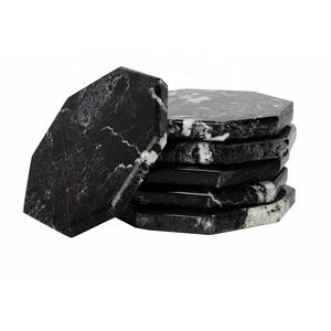 Posavasos modernos de mármol blanco, juego de 6 posavasos de piedra para soporte de bebidas, juego de posavasos de mármol para café, té y mesa de cocina - Product Image 5