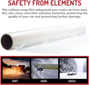 <span class=keywords><strong>Film</strong></span> de protection contre les collisions, 36 pouces x 100 pieds x 3 MIL, <span class=keywords><strong>film</strong></span> de protection pour véhicules endommagés, <span class=keywords><strong>film</strong></span> de protection automobile super résistant, retrait propre - Product Image 4