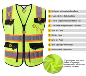 Chaleco de Seguridad de Alta Visibilidad al por Mayor, Personalizable, Suministro de Fábrica, Chaleco Reflectante Suave y Transpirable de Primera Calidad, OEM ODM, Cómodo - Product Image 6
