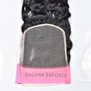 Closure 6*6 Cheveux Humains Naturels Bruts 100% Indiens, Cuticules Alignées, Couleur Naturelle, Double Trame Faite à la Machine, Ondulés, Non Traités, pour Femmes - Product Image 1