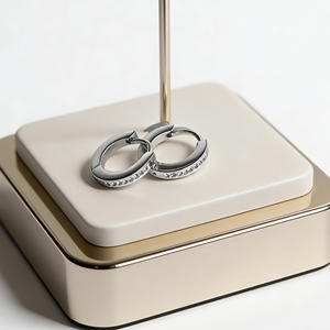 Pendientes de Aro de Acero Inoxidable para Mujer, con Zirconia, Estilo Vintage, Color Oro 18K y Plata, Joyería Elegante - Product Image 4