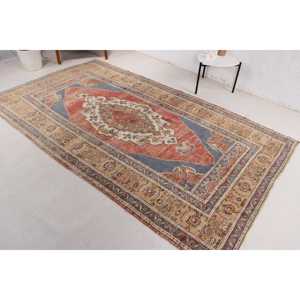 0.4x8.8 ft Vintage <b>Runner</b> Rug, Turkish <b>Red</b> Ombr Rug - Product Image 2