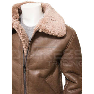 Chaqueta de cuero de piel de oveja de primera calidad para hombre, precio al por mayor, chaqueta informal de piel de oveja para hombre - Product Image 3