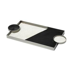 Bandeja de Metal y Vidrio de Estilo Lujoso y Pulido Brillante, Decoración para Mesa de Comedor, Bandeja para Servir, Bandeja de Metal para Servir Alimentos - Product Image 6