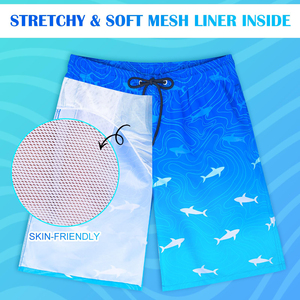 Shorts de bain pour hommes à séchage rapide, respirants, tricotés, sublimés, avec motif de planche de surf, teinture unie, pour la natation - Product Image 6