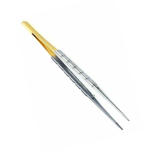 Yarım altın mikro Castroviejo sütür bağlama forseps Metal çelik cerrahi aletler diş ve göz prosedürlerinde küçük cerrahi için - Product Image 3