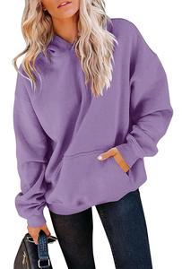 ราคาขายส่งเสื้อฮู้ดดี้ผู้หญิง แขนยาว คอกลม ผ้าฝ้าย 100% สีพื้น ทรงลำลอง จากบังกลาเทศ - Product Image 5