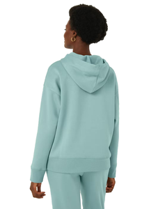 Sweat-shirts en molleton de coton brun uni surdimensionnés pour femmes, décontractés d'hiver, avec impression personnalisée de logo, lavage à l'acide - Product Image 5