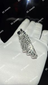 Colgante de Plata de Ley 925 estilo hip hop cristiano para hombre, chapado en rodio, moissanita, Diamante VVS helado, nombre personalizado, dijes para - Product Image 5