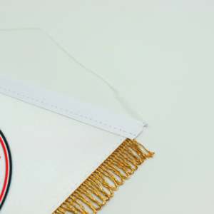 Custom Double Sided Crystal Satin Pennant <b>Banner</b> with Triangle Cut Gold Fringes (AS0222)-Digital Printing Portable - Product Image 3