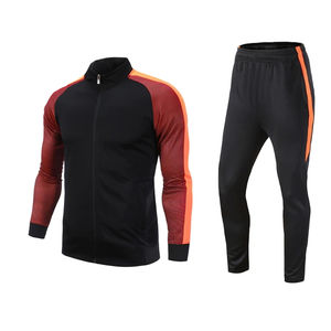 Ensemble de veste d'entraînement de football unisexe, vêtements de jogging, personnalisable, respirant, séchage rapide, anti-UV, coupe-vent, écologique, 100% polyester - Product Image 1