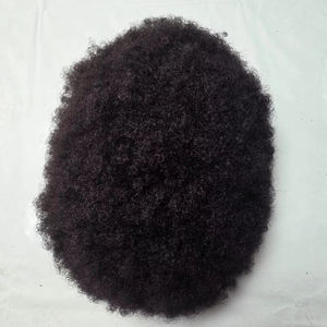 Toupet de cheveux afro Taz, base mono, perruque prothèse pour hommes - Noir africain bangladais - Product Image 1