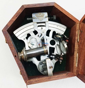 Sextante antiguo de latón Náutico al por mayor con caja de madera funcional Kelvin y Hughes 1917 sextante marítimo herramienta de navegación - Product Image 2