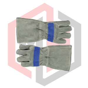 Welding <b>Gloves</b> Leather Flame Retardant Waterproof Breathable Heat Resistant Flexible Firefighting Safety <b>Gloves</b> <b>Knit</b> Wrist Cuff - Product Image 6