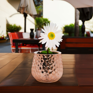 CUB5306RG - Maceta de Oro Rosa con Textura Única - 6 W x 5.7 H - Product Image 4