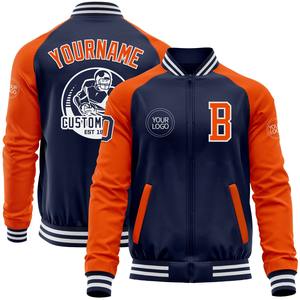 Vente en gros directe de l'industrie, veste bomber décontractée d'hiver personnalisée, blanche, orange-noir, à fermeture éclair intégrale, style varsity, deux tons, avec capuche - Product Image 3