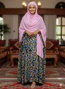 Colección Eid, Elegancia Somalí, Jacquard Tejido para Dirac, Estampado Digital de Tigre, 100% Algodón, Vestido para Niñas - Product Image 4