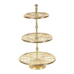 Classic Design <b>3</b> <b>Tier</b> Metal Round Shape <b>Cake</b> <b>Stand</b> Gold Finished for Birthday Event Party Display <b>Stand</b> Wholesale Bulk - Product Image 1