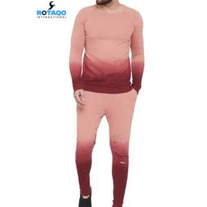 Ensemble de survêtement pour homme OEM, 2 pièces, sweat-shirt à capuche, survêtement à fermeture éclair intégrale, jogging athlétique, manches longues, tenue de sport décontractée - Product Image 1