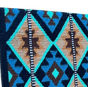 Tapis de selle western multicolore à motif Navajo, tissé à la main en laine, contourné, confortable et durable, pour cheval - Product Image 2