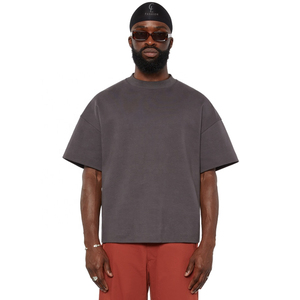 Camisetas de algodón 100% lavadas con ácido para hombre, ropa informal de estilo informal pesada de gran tamaño, manga corta, estilo informal holgado - Product Image 6