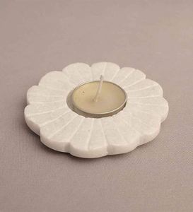 Porte-lumière de thé en marbre en forme de lotus bougeoir en forme de coeur de luxe décoration de la maison produit religieux en pierre de noël - Product Image 5