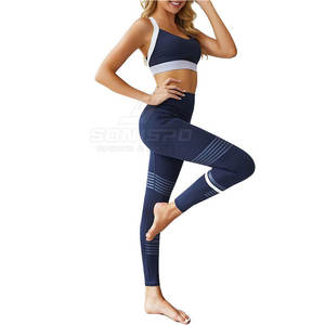 2024 nouveau imprimé femmes Gym Leggings soutien-gorge ensemble respirant entraînement Yoga Gear avec taille élastique en gros - Product Image 3