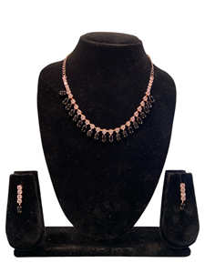 Montana moda elegante clásico americano diamante brillante joyería collar pendiente conjunto para mujer boda Azul Rojo gris fiesta - Product Image 2