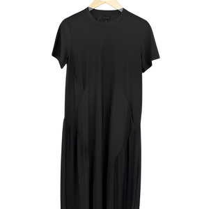 Vestido Maxi informal de alta calidad para mujer, cómodo, de manga corta, suave sensación de mano, patrón sólido, poliéster Chantale duradero - Product Image 3