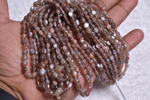Cuentas ovaladas de piedra lunar de Chocolate de calidad AAA, piedras preciosas semipreciosas para la fabricación de joyas, lotes a granel al por mayor - Product Image 4