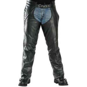 กางเกงขี่จักรยานแบบคาวบอยวินเทจหนังแท้สีดำโลโก้ออกแบบได้ตามต้องการ - Product Image 1