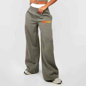 Pantalones Deportivos Casuales de Invierno para Mujer, de Poliéster/Algodón, con Cintura Elástica, Cordón, Logotipo Personalizado, al por Mayor, Cómodos y Rectos - Product Image 4